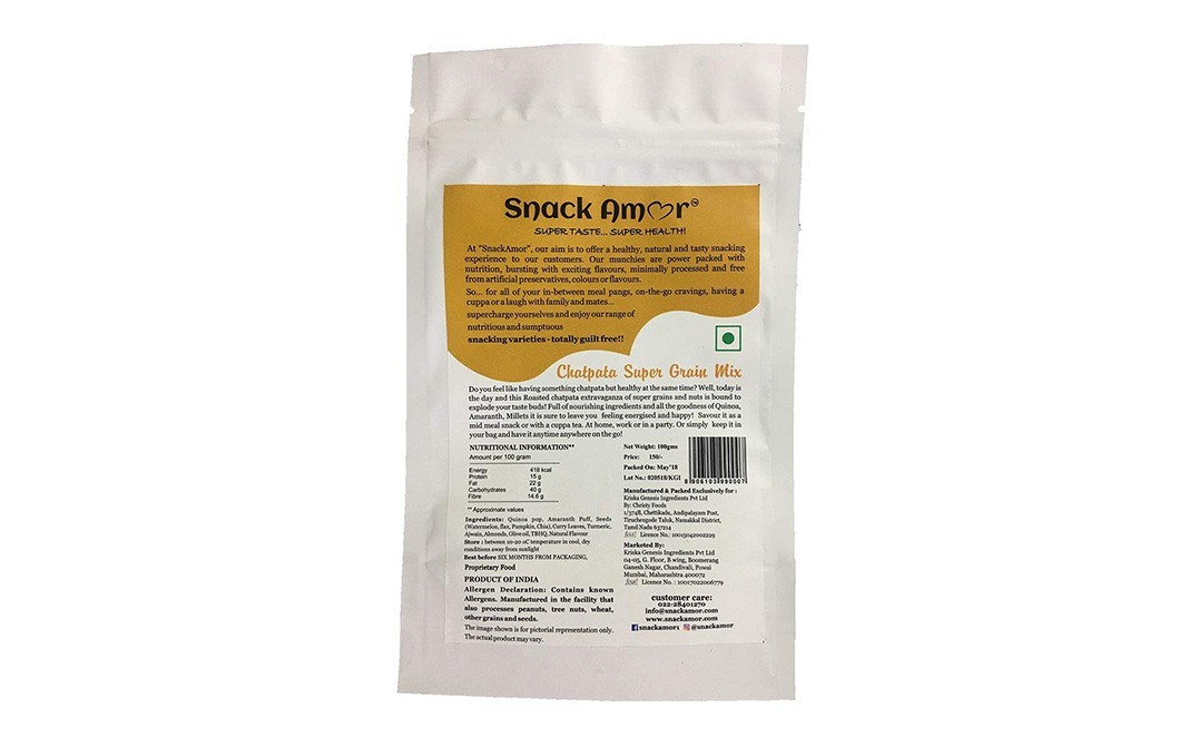Snack Amor Chatpata Super Grain Mix    Pack  100 grams